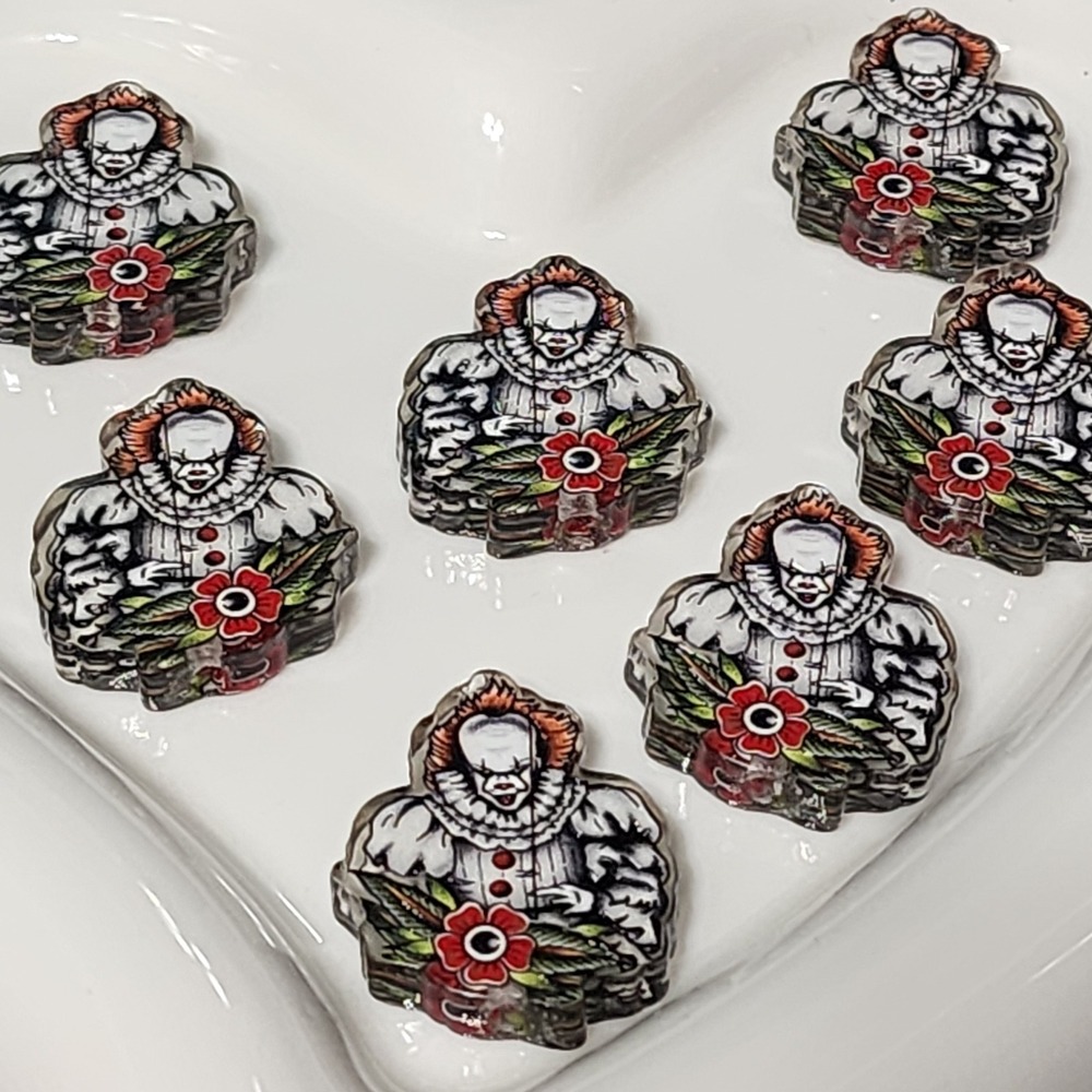 Horror Creepy Clown Pcs Focal Beads Beaded Pen Jewelry Making Clown Halloween